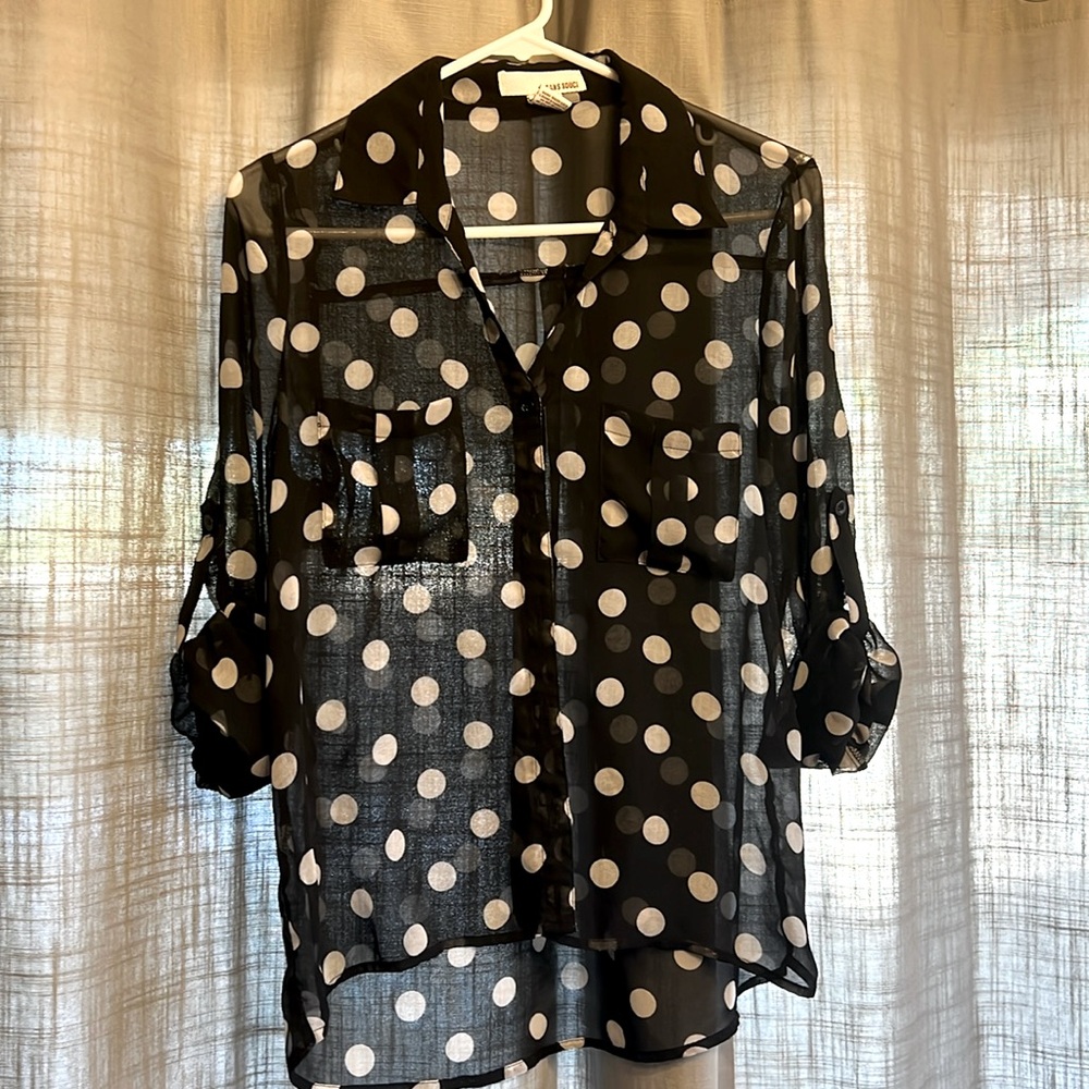 Sheer polkadot blouse